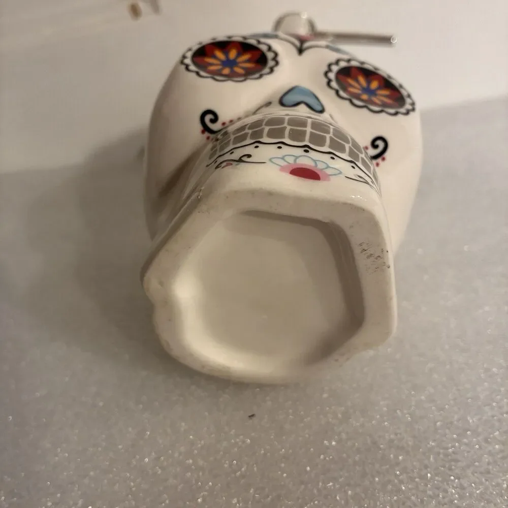 Day Of The Dead Soap Or Lotion Pump. White With Printed Face. 7” Including Pump